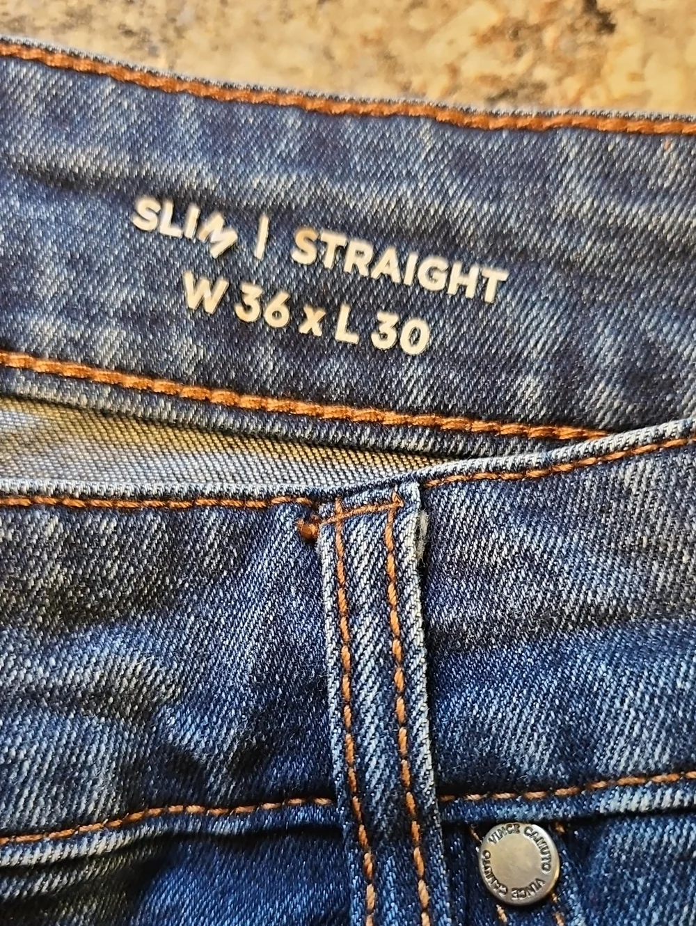👖Vince Camuto Men's Dark Blue Straight Jeans